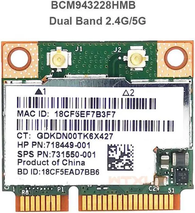 Main image of Weastlinks Dual Band Broadcom BCM943228HMB 802.11a/b/g/n 300Mbps Wifi Wireless Card Bluetooth 4.0 Half Mini PCI-E Notebook Wlan adapter