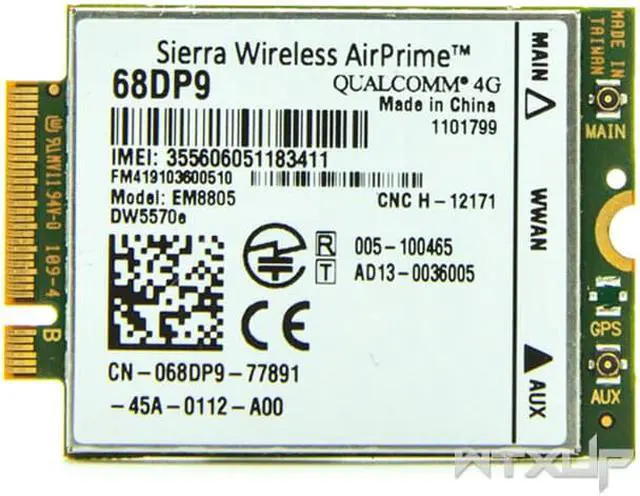 Alt view image 2 of 4 - Weastlinks Unlocked Sierra Wireless AirPrime EM8805 DW5570e 68DP9 C26 WWAN 4G Card LTE HSPA+ NGFF Module For DELL E7250 Venue 8 Pro/11 pro