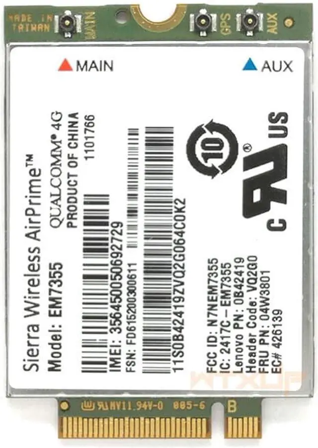 Alt view image 2 of 3 - Weastlinks Wireless WWAN Card EM7355 Sierra Gobi5000 LTE 4G Module M.2 NGFF 04W3801 For Lenovo L440 L540 T431s T440 T540P W540 X240