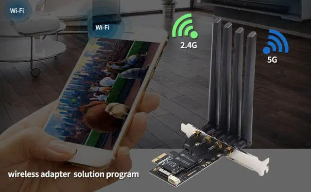 Alt view image 6 of 7 - Weastlinks Dual Band BCM94360CD 1750Mbps 802.11ac WiFi Bluetooth 4.0 PCIE Wireless Adapter MacOS Hackintosh Dekstop PC