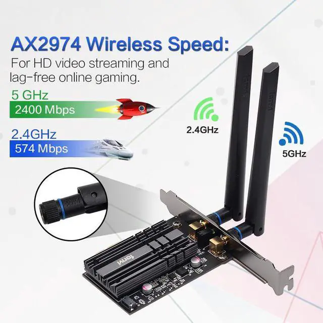 Alt view image 2 of 7 - Weastlinks Dual band 3000Mbps Wifi 6 Intel AX200 PCIe Wireless Wifi Adapter 2.4G/5Ghz 802.11ac/ax Bluetooth 5.0 AX200NGW Wi-fi Card For PC