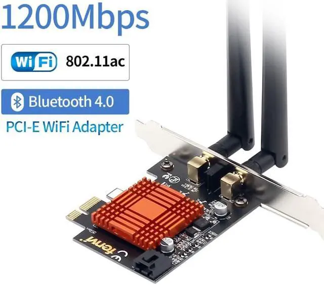 Alt view image 3 of 6 - Weastlinks Dual Band AC 1200Mbps Wireless Bluetooth WiFi Card WiFi PCIe Network Adapter 5GHz/2.4GHz PCI Express Network Wlan BT4.0
