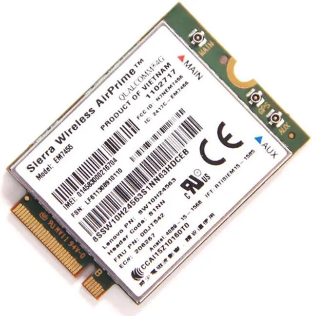 Alt view image 7 of 7 - Weastlinks Wireless 4G LTE WWAN Module For Lenovo X260 T460 P50 P70 L560 X1 Carbon Sierra Airprime EM7455 QUALCOMM GOBI6000 IBM FRU:00JT542