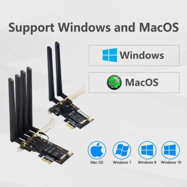 Alt view image 4 of 7 - Weastlinks Dual Band BCM94360CD 1750Mbps 802.11ac WiFi Bluetooth 4.0 PCIE Wireless Adapter MacOS Hackintosh Dekstop PC