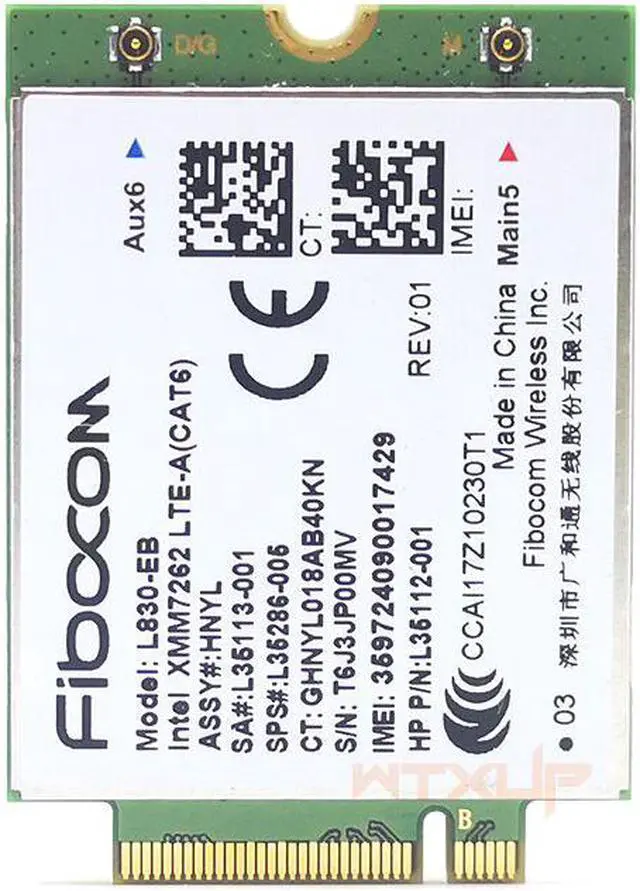 Alt view image 2 of 6 - Weastlinks Fibocom L830-EB 4LTE WWAN Card For HP L35286-005 Intel XMM 7262 LTE-Advanced Cat6 300Mbps for 640 650 G5 840 846 850 G6 X360 830