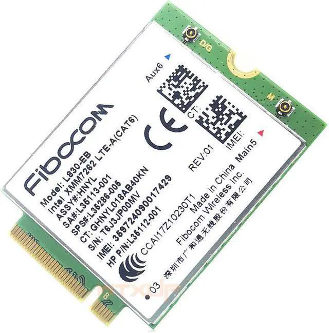 Alt view image 4 of 6 - Weastlinks Fibocom L830-EB 4LTE WWAN Card For HP L35286-005 Intel XMM 7262 LTE-Advanced Cat6 300Mbps for 640 650 G5 840 846 850 G6 X360 830