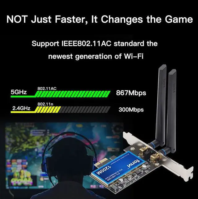 Alt view image 6 of 7 - Weastlinks Desktop Dual Band 802.11ac BCM94360CS2 Wireless-AC WiFi Bluetooth 4.0 PCI-E Adapter For Mac/Hackintosh/Windows
