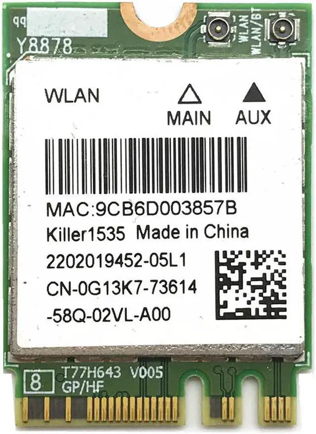 Main image of Weastlinks killer 1535 867Mbps killer1535 bluetooth 4.1 NGFF M.2 WiFi Network Card for GE72/GT72/GT80/GS60/GE62P651SE/SG/P650S/T5
