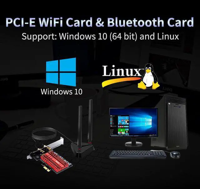 Alt view image 3 of 4 - Weastlinks Wi-Fi 6E Intel AX210 Dual Band PCIe Wireless Wifi Network Adapter 2.4G/5G/6Ghz 2400M Wi-Fi Card Bluetooth 5.2 PCI Express Wlan