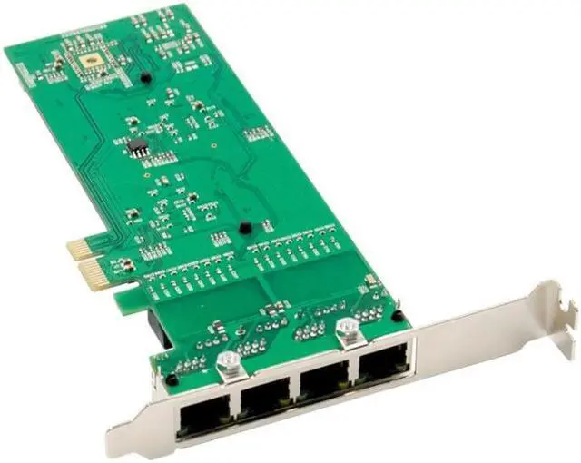 Alt view image 4 of 6 - Weastlinks PCI-E 10/100/1000M Lan 4-Port RJ45 Gigabit Ethernet PCI-Express X14 Server Adapter Network Card Intel I82576EB T4 Chipset