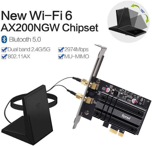 Main image of Weastlinks Dual band 3000Mbps Wifi 6 Intel AX200 PCIe Wireless Wifi Adapter 2.4G/5Ghz 802.11ac/ax Bluetooth 5.0 AX200NGW Wi-fi Card For PC