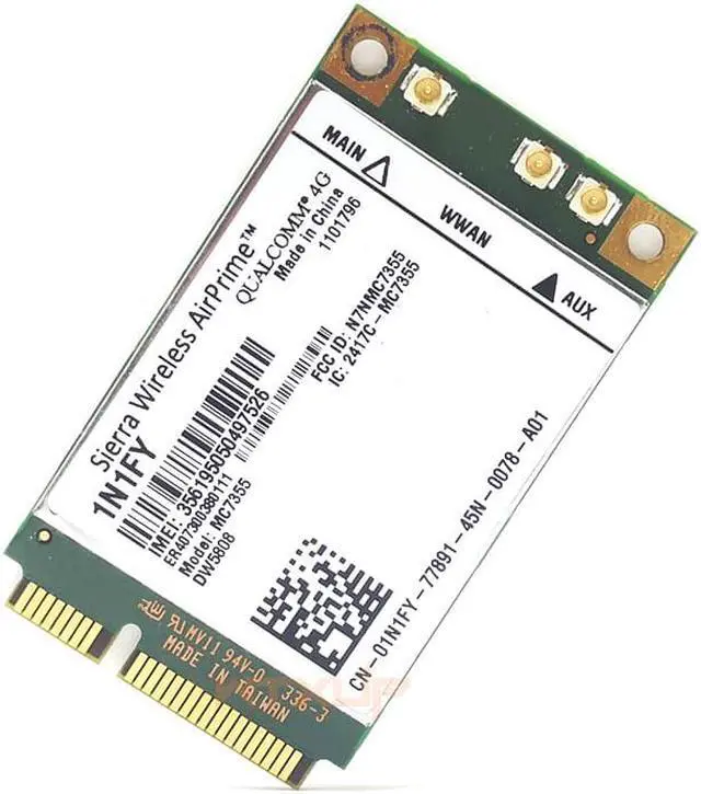 Alt view image 4 of 6 - Weastlinks Sierra Wireless Airprime MC7355 Mini PCIe LTE/HSPA+ GPS 100Mbps DW5808 1N1FY 4G Module 1xRTT EVDO Rev for Dell 1900/2100/850/700