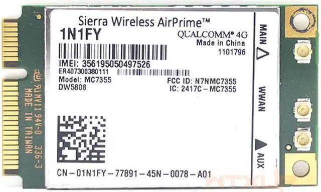Main image of Weastlinks Sierra Wireless Airprime MC7355 Mini PCIe LTE/HSPA+ GPS 100Mbps DW5808 1N1FY 4G Module 1xRTT EVDO Rev for Dell 1900/2100/850/700