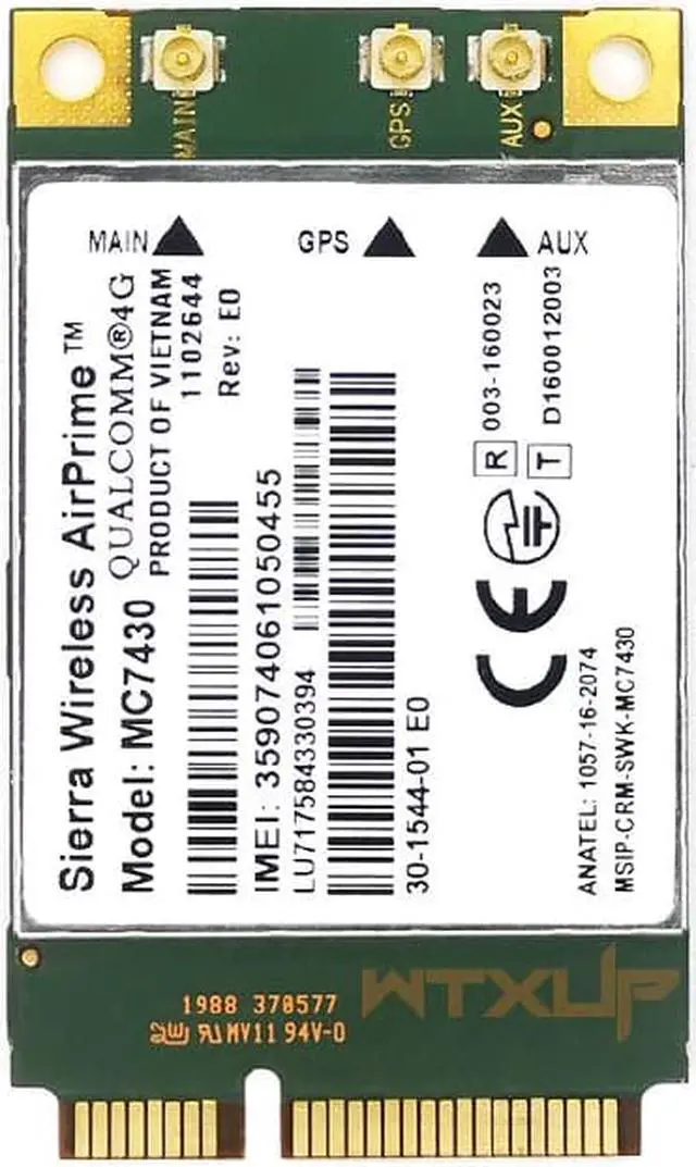 Alt view image 2 of 4 - Weastlinks MC7430 4G Module FDD-TDD LTE CAT6 HSPA+ GNSS WWAN Card USB 3.0 MBIM interface PCIe mini 4G Card