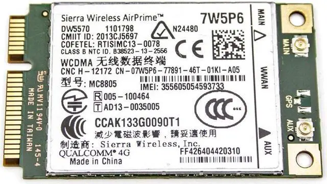 Alt view image 4 of 6 - Weastlinks Unlocked MC8805 DW5570 7W5P6 HSPA+ WWAN Broadband Mobile 4G Module For DELL Latitude E5440 E6440 E6540 E7240 E7440 M4800 M6800
