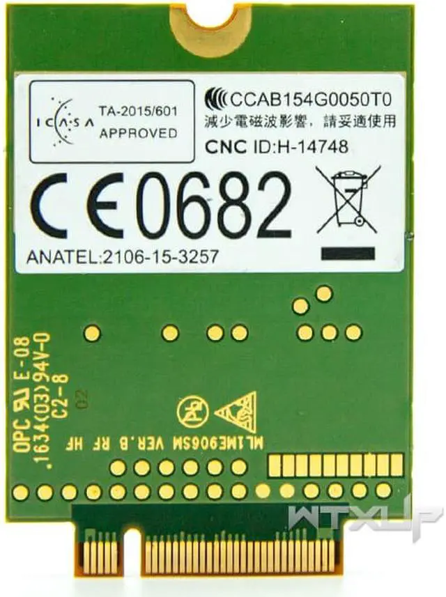 Alt view image 2 of 3 - Weastlinks ME906S ME906S-158 FRU 00JT491 LTE Original M.2 Qualband FDD LTE 4G Module For Thinkpad T460 L460 P50s T560 X260 X1 Yoga