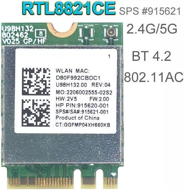 Main image of Weastlinks RTL8821CE 802.11AC 1X1 Wi-Fi+BT 4.2 Combo Adapter Card SPS 915621-001 wireless netowrk card For hp ProBook 450 G5 PB430G5 Series