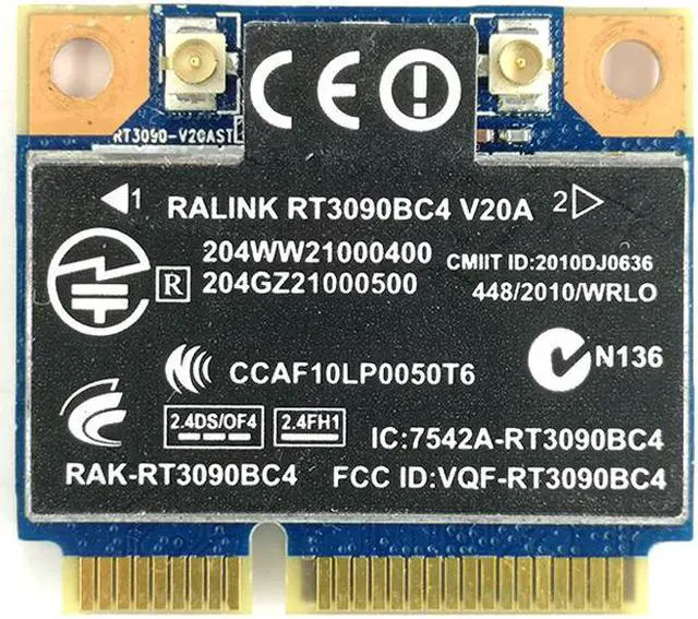 Alt view image 2 of 6 - Weastlinks Wireless WiFi Card Bluetooth 3.0 WLAN Mini PCI express for HP RT3090BC4 ProBook 4520s