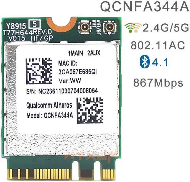Main image of Weastlinks Qualcomm Atheros Wireless AC Wi-Fi adapter QCNFA344A NFA344A wifi Dual Band + BT4.1 bluetooth 4.1 NGFF Card