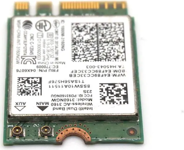 Alt view image 4 of 8 - Weastlinks Network Card for Intel Dual Band Wireless-AC 3160 3160NGW 04X6034 04X6076 for Lenovo Thinkpad Y40 Y50 E10-30 E455 E555 2.4GHz