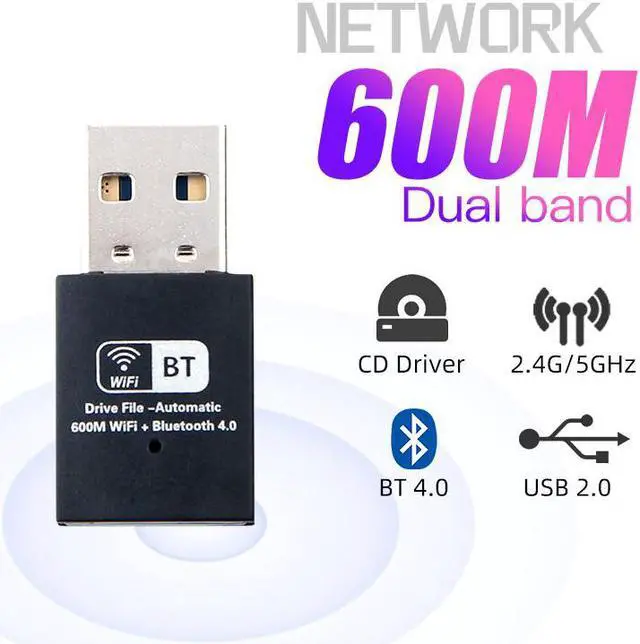 Main image of Weastlinks 600Mbps Dual Band Mini WIFI USB Wlan Wireless Adapter Wi-Fi Bluetooth 4.0 Network Card LAN Dongle for Windows 7/8/10