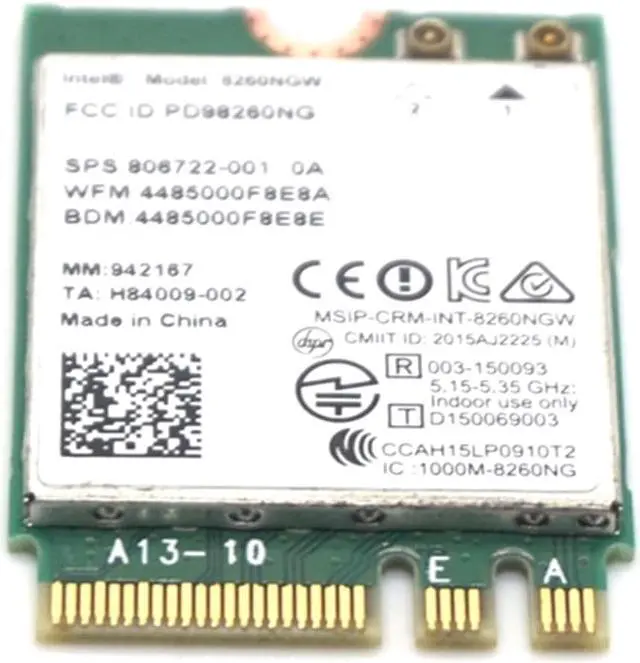 Alt view image 7 of 7 - Weastlinks Intel Wireless-ac 8260 8260ngw Ngff Dual Band Card 802.11a/b/g/n/ac 867mbps + Bluetooth 4.2 Wifi Card