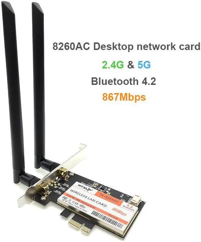 Main image of Weastlinks 802.11AC PCI-E Desktop wifi Network card for Intel 8260AC 8260NGW 867mbps WiFi+Bluetooth 4.2 Wireless-AC 8260 adapter