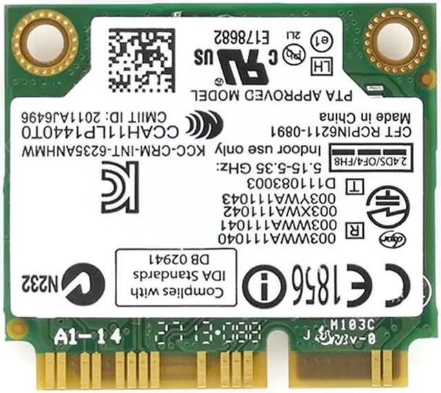 Alt view image 2 of 6 - Weastlinks wireless Lan Card for Intel Centrino Advanced-N 6235 6235ANHMW 6235AN Bluetooth 4.0 Mini PCI-E 2.4G/5Ghz Wlan+BT 4.0 Card