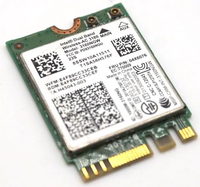 Main image of Weastlinks Network Card for Intel Dual Band Wireless-AC 3160 3160NGW 04X6034 04X6076 for Lenovo Thinkpad Y40 Y50 E10-30 E455 E555 2.4GHz