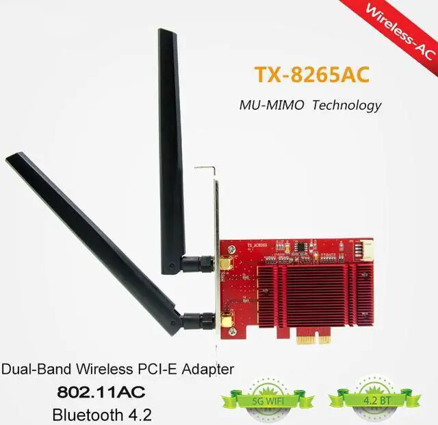 Main image of Weastlinks 8265 802.11AC 867Mbps Desktop PCi-e Wi-Fi Adapter PCI Express + WiFi Antenna for Intel 8265ac+Bluetooth 4.2 mu-mimo