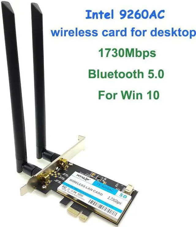 Main image of Weastlinks Wireless-AC 9260 AC for Intel 9260ac 9260NGW 1730Mbps PCI-e PCIE 1X WiFi Adapter MU-MIMO Bluetooth 5.0 WLAN Network Card