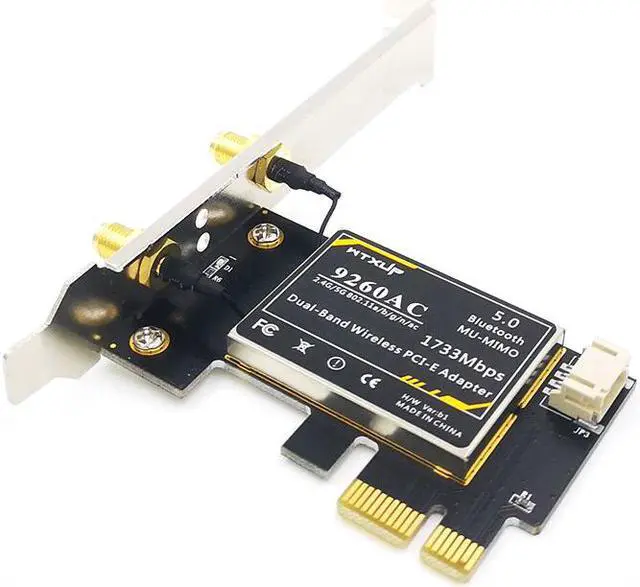 Alt view image 6 of 7 - Weastlinks 9260AC Dual-Band Gigabit Desktop PCI-E PCIE 1X Wireless Network Card 1730Mbps Bluetooth 5.0 gaming wifi adapter+ 6DBI antenna