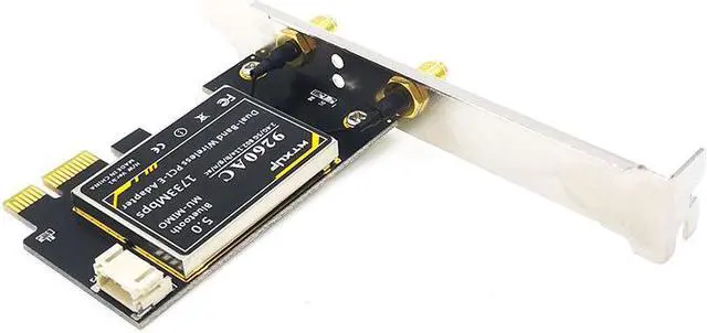 Alt view image 4 of 7 - Weastlinks 9260AC Dual-Band Gigabit Desktop PCI-E PCIE 1X Wireless Network Card 1730Mbps Bluetooth 5.0 gaming wifi adapter+ 6DBI antenna