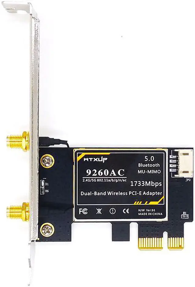 Alt view image 3 of 7 - Weastlinks 9260AC Dual-Band Gigabit Desktop PCI-E PCIE 1X Wireless Network Card 1730Mbps Bluetooth 5.0 gaming wifi adapter+ 6DBI antenna