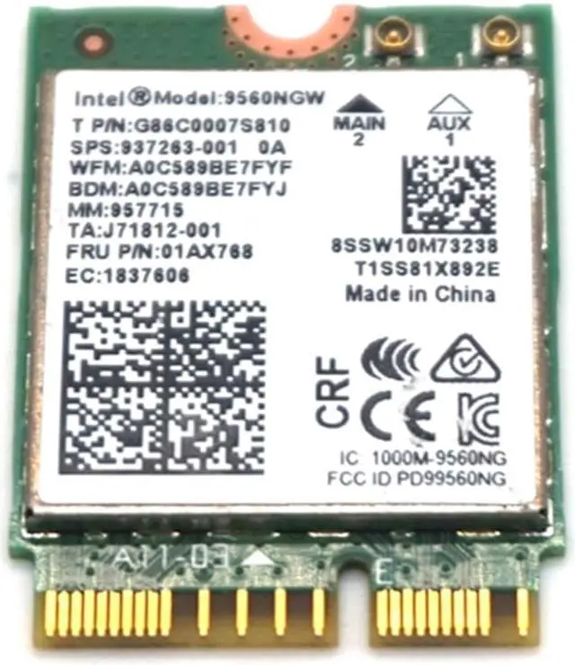 Alt view image 7 of 7 - Weastlinks Intel AC 9560 9560NGW NGFF M.2 wireless card Wifi 9560AC 8020.11ac Bluetooth 5.0 Dual band 1.73Gbps for Windows 10