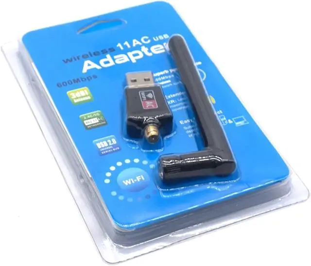 Alt view image 7 of 7 - Weastlinks 600Mbps USB wireless wifi Adapter 2.4GHz 5GHz WiFi with Antenna Dual Band PC Mini Computer Network Card Receiver 802.11b/n/g/ac