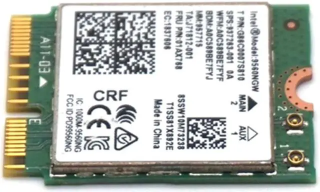 Alt view image 6 of 7 - Weastlinks Intel AC 9560 9560NGW NGFF M.2 wireless card Wifi 9560AC 8020.11ac Bluetooth 5.0 Dual band 1.73Gbps for Windows 10