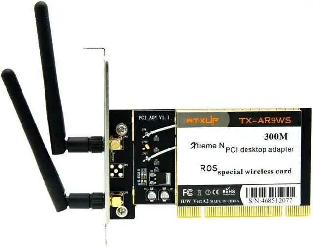 Alt view image 7 of 7 - Weastlinks Atheros AR9223 PCI 300M 802.11b/g/n Wireless WiFi Network Adapter for Desktop 2 Antenna