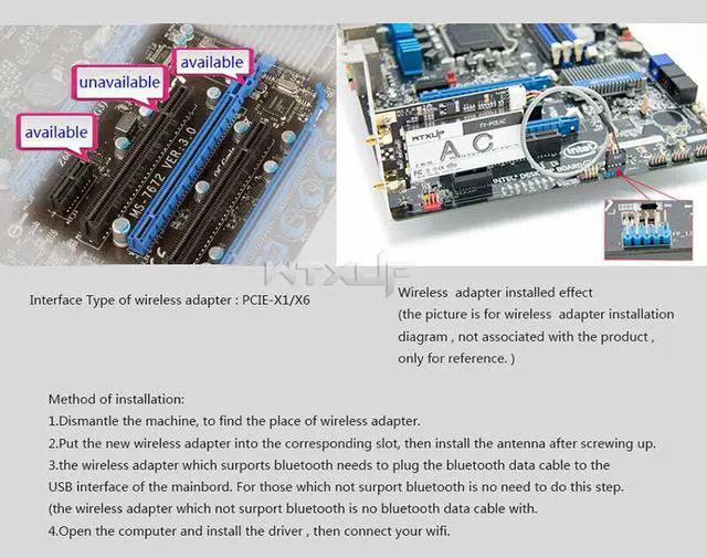 Alt view image 6 of 7 - Weastlinks Dual band Atheros AR9280 AR5BDT92 802.11a/b/g/n 300Mbps WIFI Card PCI express PCI-e WiFi Adapter For Desktop Linux/MAC