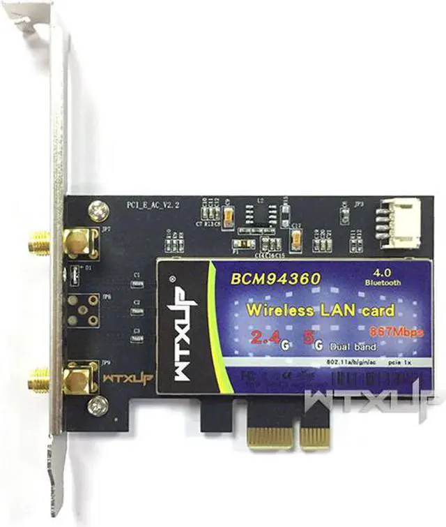 Alt view image 3 of 7 - Weastlinks 802.11AC Dual Band network card Broadcom BCM94360 867Mbps PCI Express DESKTOP WIFI Adapter Bluetooth BT 4.0 for Mac/Hackintosh