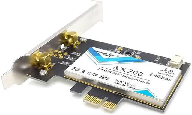 Alt view image 4 of 8 - Weastlinks Wireless-AC AX200 802.11ac/ax 2400Mbps Desktop PCI-E 1X 16X wifi network card for Intel AX200NGW wifi 6 Bluetooth 5.0 Mu-mimo