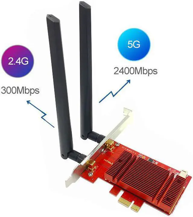 Alt view image 6 of 7 - Weastlinks 2973Mbps WiFi6 PCI Express Bluetooth 5.1 Adapter Dual Band 2.4G/5GHz 802.11ac/ax Intel AX200 PCIe Wireless Network Card