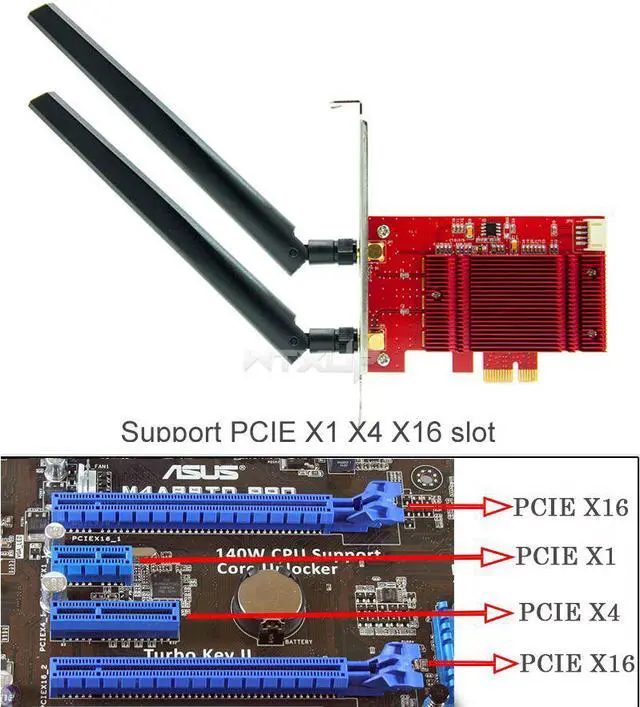 Alt view image 7 of 7 - Weastlinks 2973Mbps WiFi6 PCI Express Bluetooth 5.1 Adapter Dual Band 2.4G/5GHz 802.11ac/ax Intel AX200 PCIe Wireless Network Card