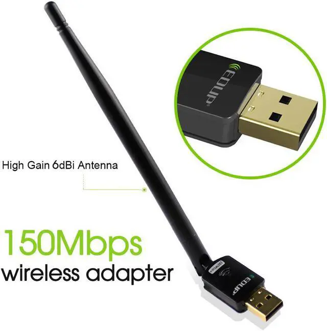Alt view image 2 of 6 - Weastlinks WiFi USB Adapter 802.11n 150Mbps 2.4Ghz MT7601 Wireless USB Adapter 6dBi Antenna WiFi Receiver for PC Laptop