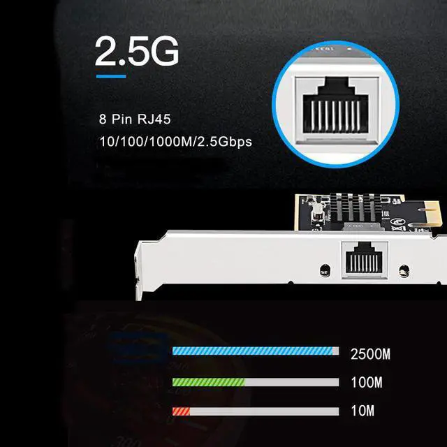 Alt view image 5 of 7 - Weastlinks 2.5G Gigabit network card PCIE to Gigabit wired network port 2.5G network game network card 2500M network adapter