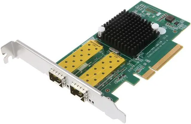 Alt view image 2 of 7 - Weastlinks PCI Express FCoE Intel 82599 PCIe x8 10 Gigabit Ethernet Network Optical Lan Card Dual SFP Port Adapter Converter TXA037