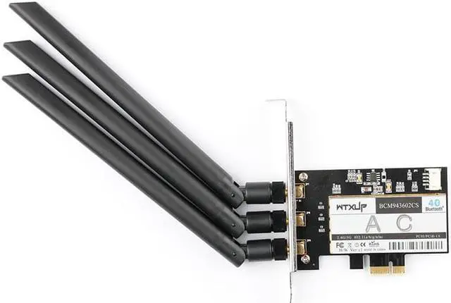 Alt view image 3 of 8 - Weastlinks BCM94360CSAX PCIE 1X desktop WiFi wireless adapter Card 802.11AC 1750Mbps Bluetooth 4.0 3 X 6Dbi antennas for Mac OS / Windows