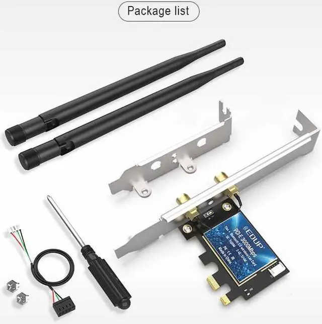 Alt view image 7 of 7 - Weastlinks 3000Mbps WiFi 6 PCI-E Network Card 802.11ax/ac Dual band 2.4G/5GHz Wireless Intel AX 200 PCI Express WiFi Bluetooth Adapter