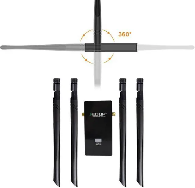 Alt view image 3 of 7 - Weastlinks 5GHz USB WIFI Adapter 1900mbps 802.11ac Long Distance WiFi Receiver with 4*6dBi Antennas USB 3.0 Wireless Ethernet Adapter