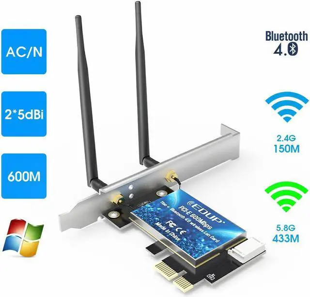 Main image of Weastlinks 600Mbps WIFI PCI Express Network Card 2.4G/5GHz Wireless WiFi Bluetooth PCI-E LAN Card 802.11 ac/b/g/n Adapter For Computer